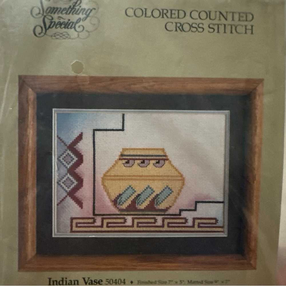 Stitchery Kit Vtg 1988 Candamar 14-Count Cross Stitch‎ SOUTHWEST VASE